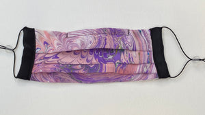 Blush and Purple Marbled Silk Face Covering/Mask
