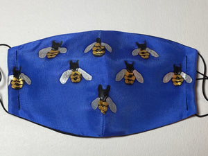 Bees Design Hand Painted Silk Face Covering/Mask