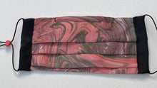 Load image into Gallery viewer, Peach and Khaki Marbled Silk Face Covering/Mask
