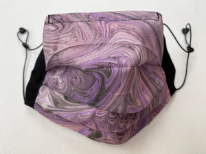 Dusky Pink Marbled Silk Face Covering/Mask