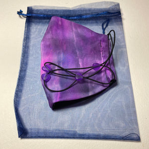 Hand Dyed Silk Face Covering/Mask in Purples
