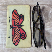 Load image into Gallery viewer, Butterfly Design Glasses Hand painted Silk
