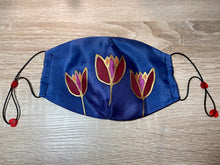 Load image into Gallery viewer, Tulips Design Hand Painted Silk Face Covering/Mask
