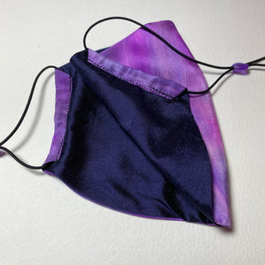 Hand Dyed Silk Face Covering/Mask in Purples