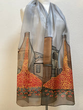 Load image into Gallery viewer, Potteries Poppies Design X Long Silk Scarf : Hand Painted Silk
