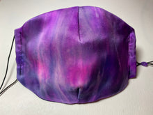 Load image into Gallery viewer, Hand Dyed Silk Face Covering/Mask in Purples
