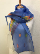 Load image into Gallery viewer, Rainbow Design Long Silk Scarf : Hand Painted Silk
