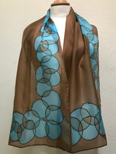 Load image into Gallery viewer, Bubbles Design Long Silk Scarf : Hand Painted Silk
